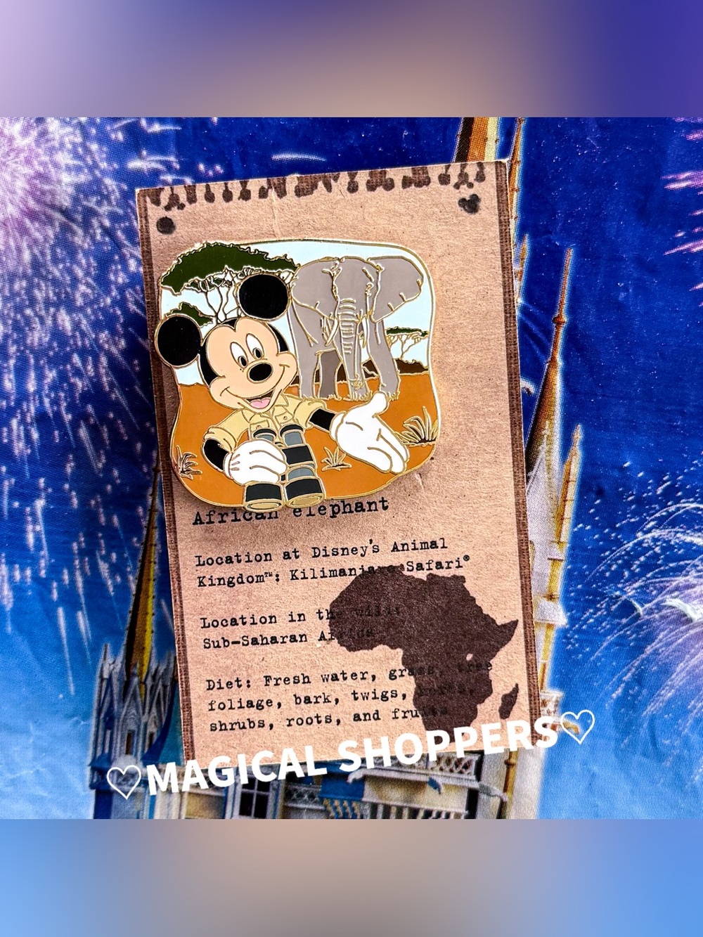 Disney Parks Animal Kingdom Theme Park Animals Mystery Pin Mickey & Elephant